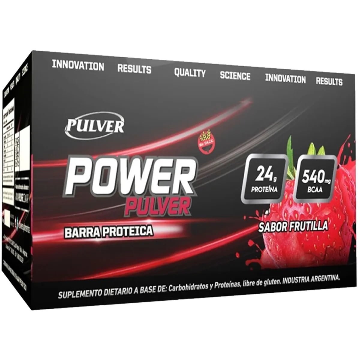 barra-proteina-pulver-frutilla-01 PULVER - Power Bar Whey Protein - Barras de Proteína x12 - Image 1